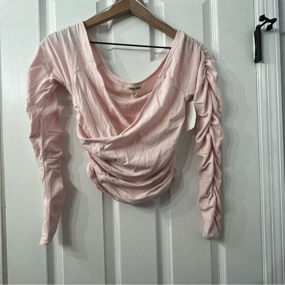 NWT Open Edit Off the Shoulder Ruched Top size small - Picture 2 of 7
